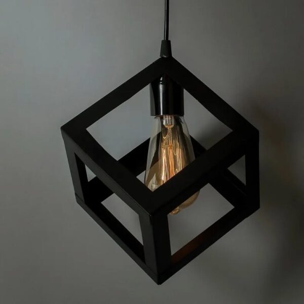 black-metal-square-shape-hanging-pendant-ceiling-light-lamp