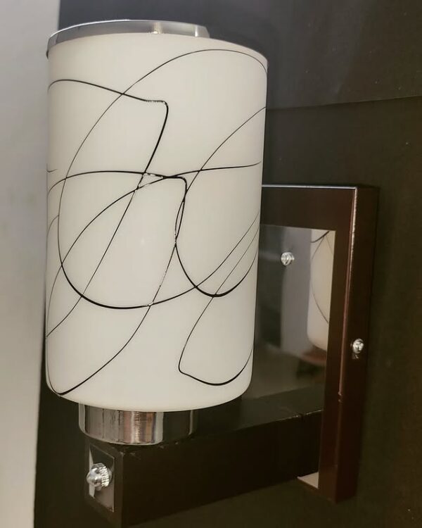 wooden-base-white-black-pattern-with-steel-wall-light